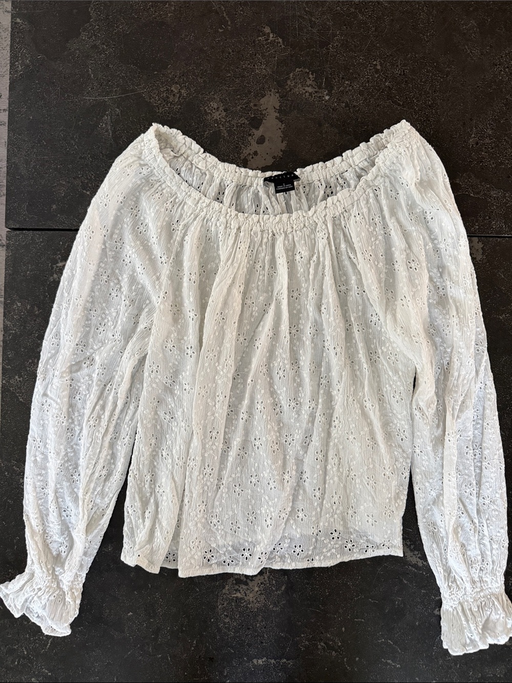 Sanctuary White Eyelet Off-Shoulder Women's Top